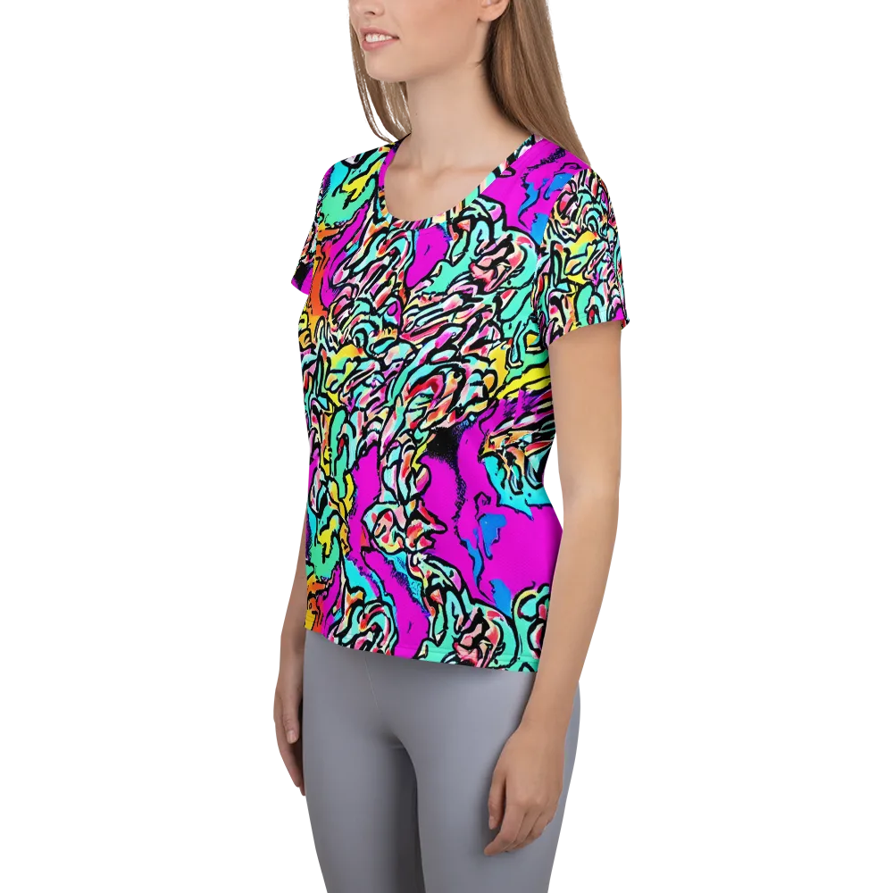 Radiant Disruption on Women's Athletic T-Shirt — Left
