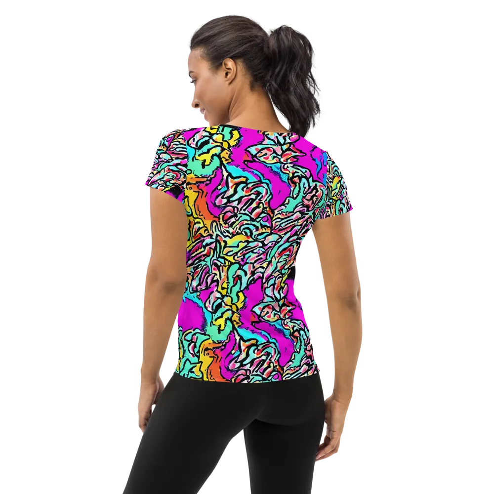 Radiant Disruption on Women's Athletic T-Shirt — Back