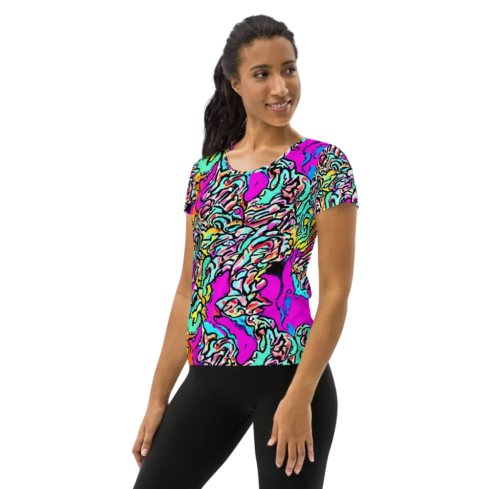 Radiant Disruption on Women's Athletic T-Shirt — Left