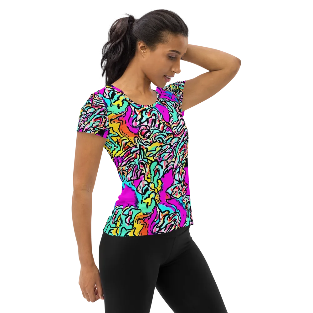 Radiant Disruption on Women's Athletic T-Shirt — Right