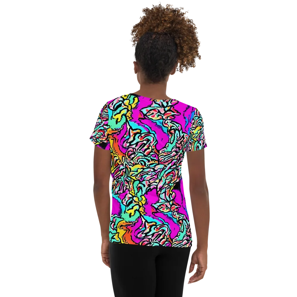Radiant Disruption on Women's Athletic T-Shirt — Back