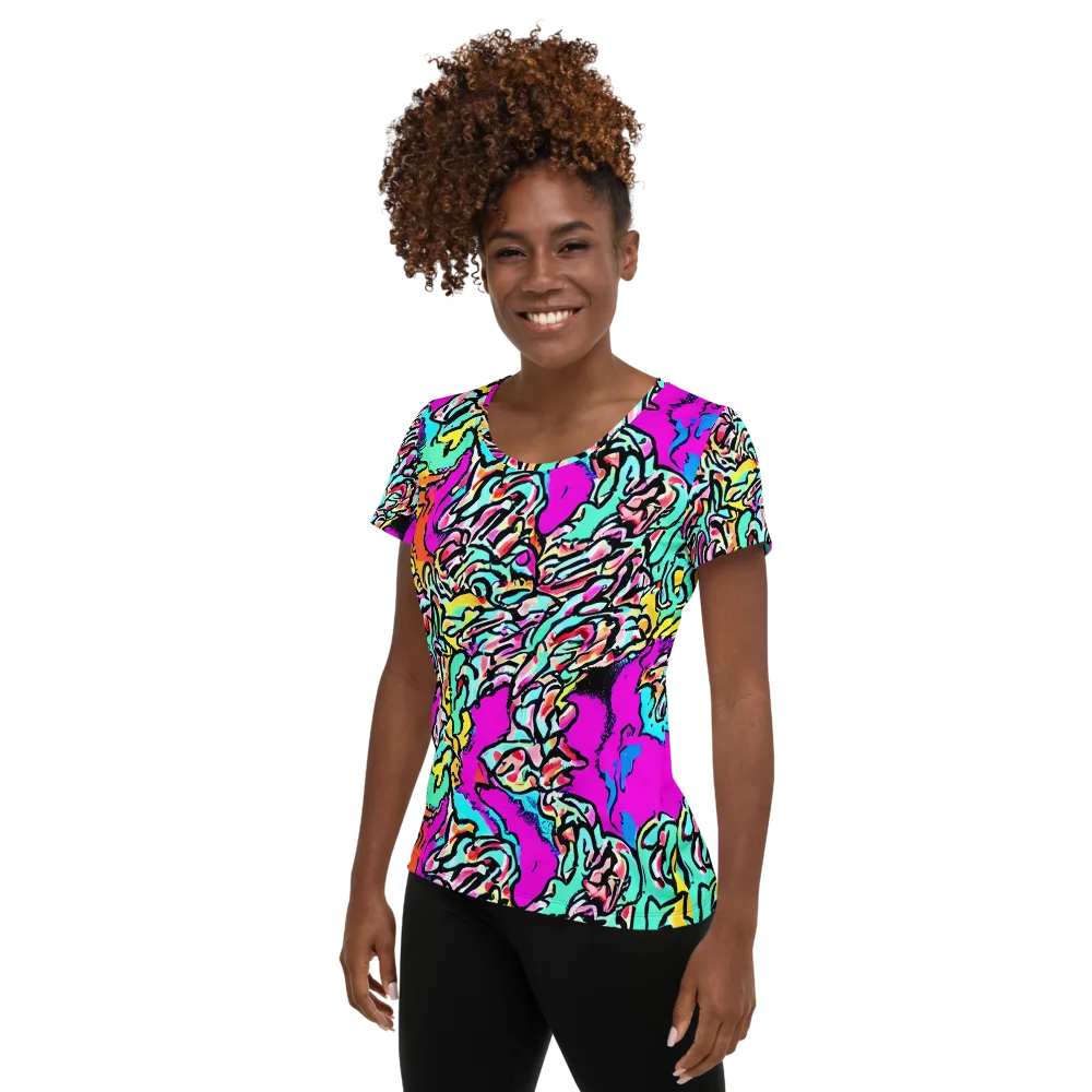 Radiant Disruption on Women's Athletic T-Shirt — Left