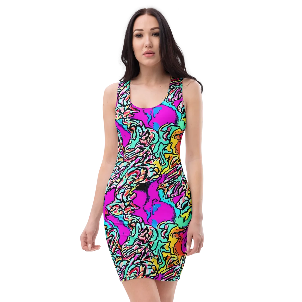 Radiant Disruption on Bodycon Dress — Front