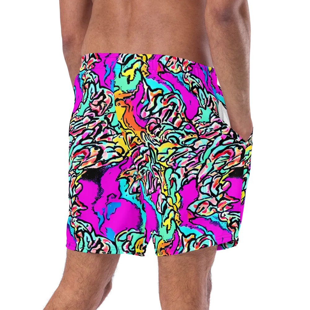 Radiant Disruption on Swim Trunks — Right Back