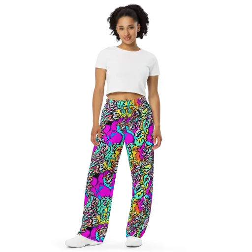 Radiant Disruption on a Wide-Leg Pants