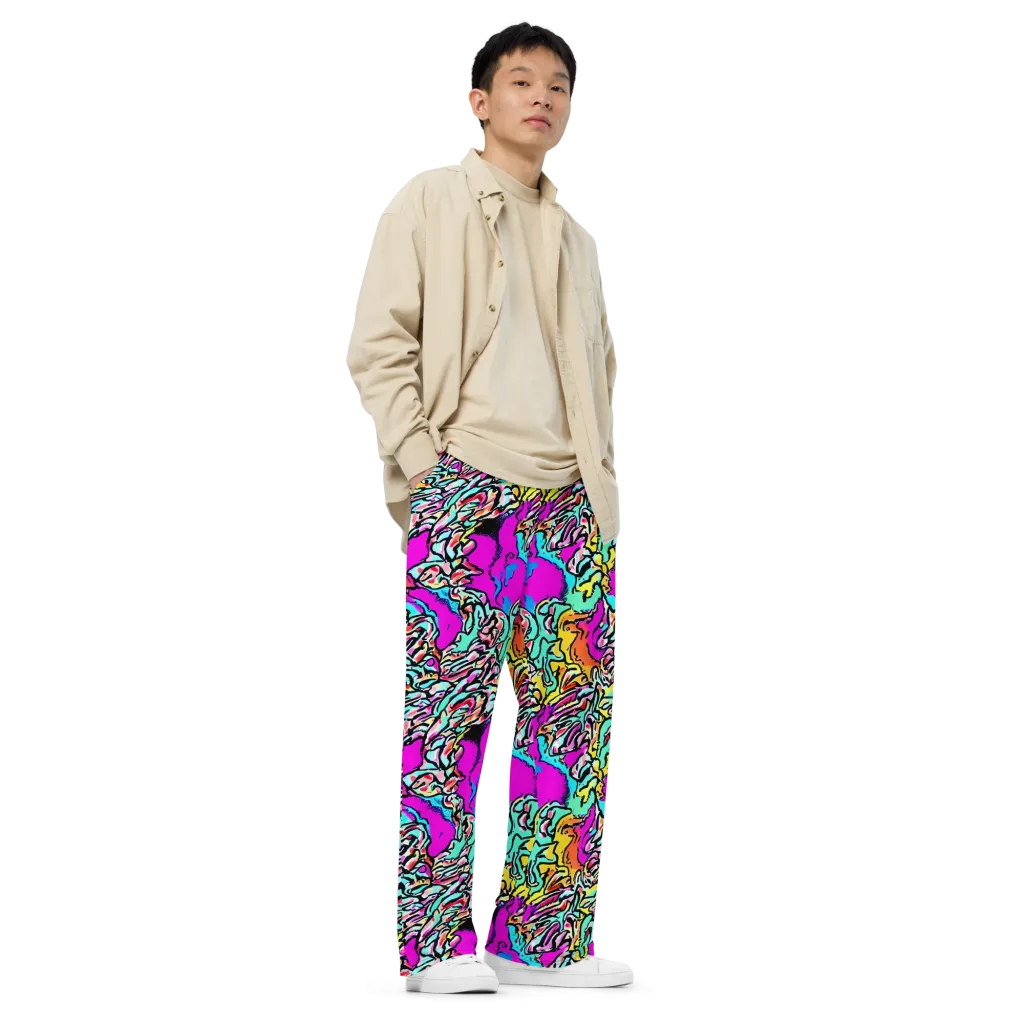 Radiant Disruption on Wide-Leg Pants — Right Front