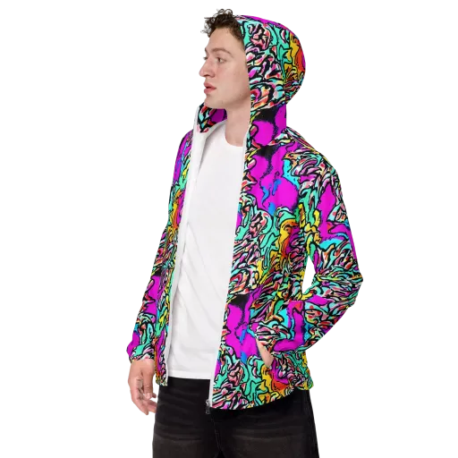 Radiant Disruption on a Men's Windbreaker