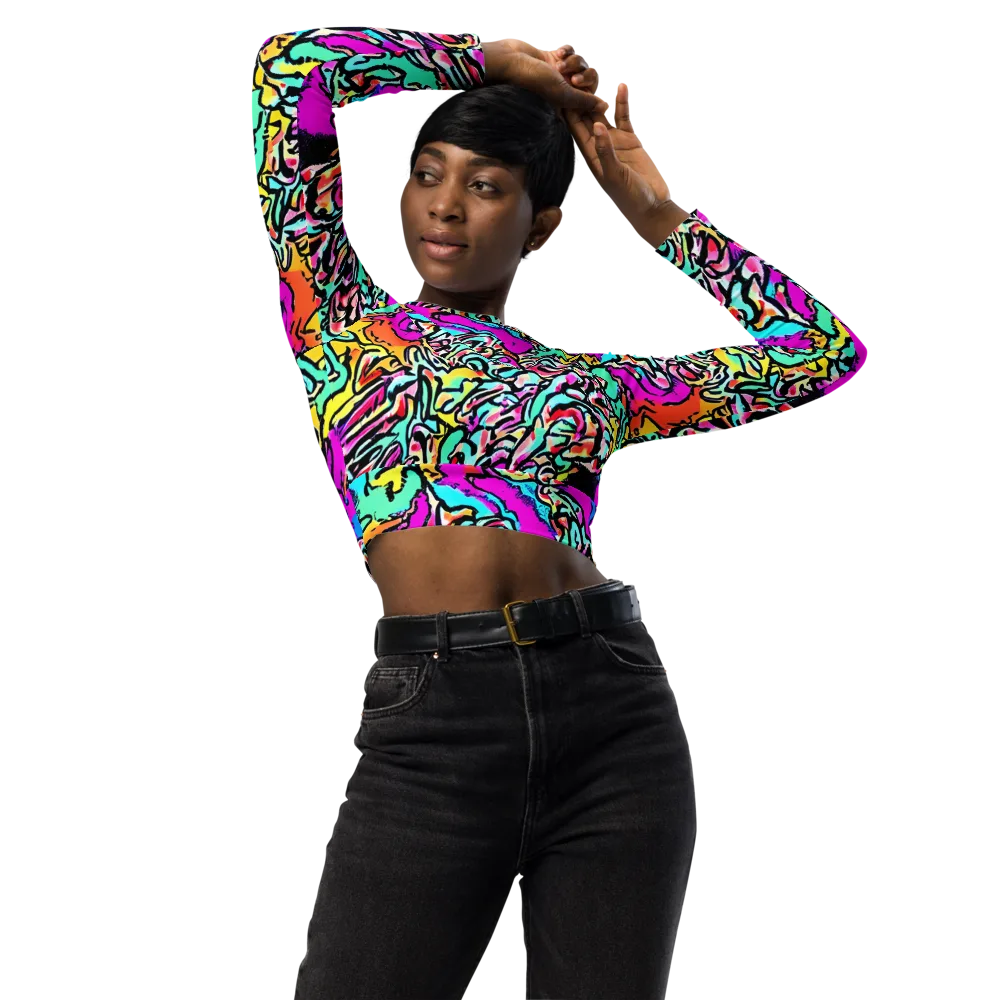 Radiant Disruption on Long Sleeve Crop Top — Front