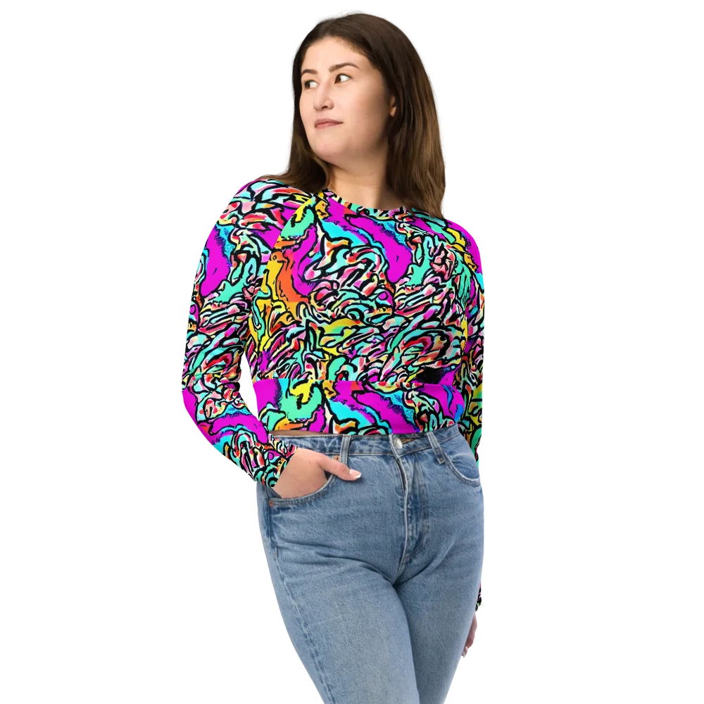 Radiant Disruption on Long Sleeve Crop Top — Front