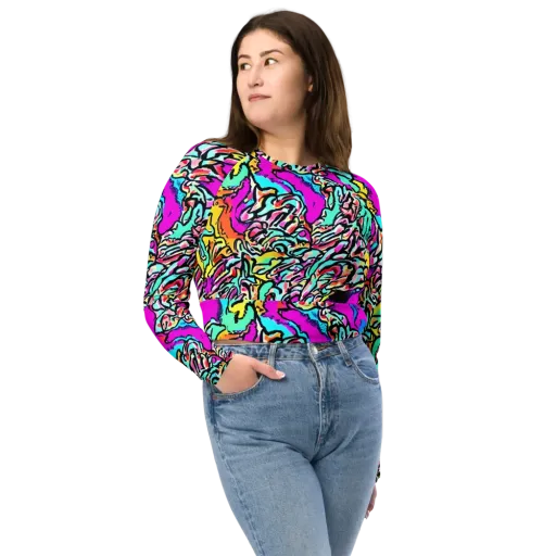 Radiant Disruption on a Long Sleeve Crop Top
