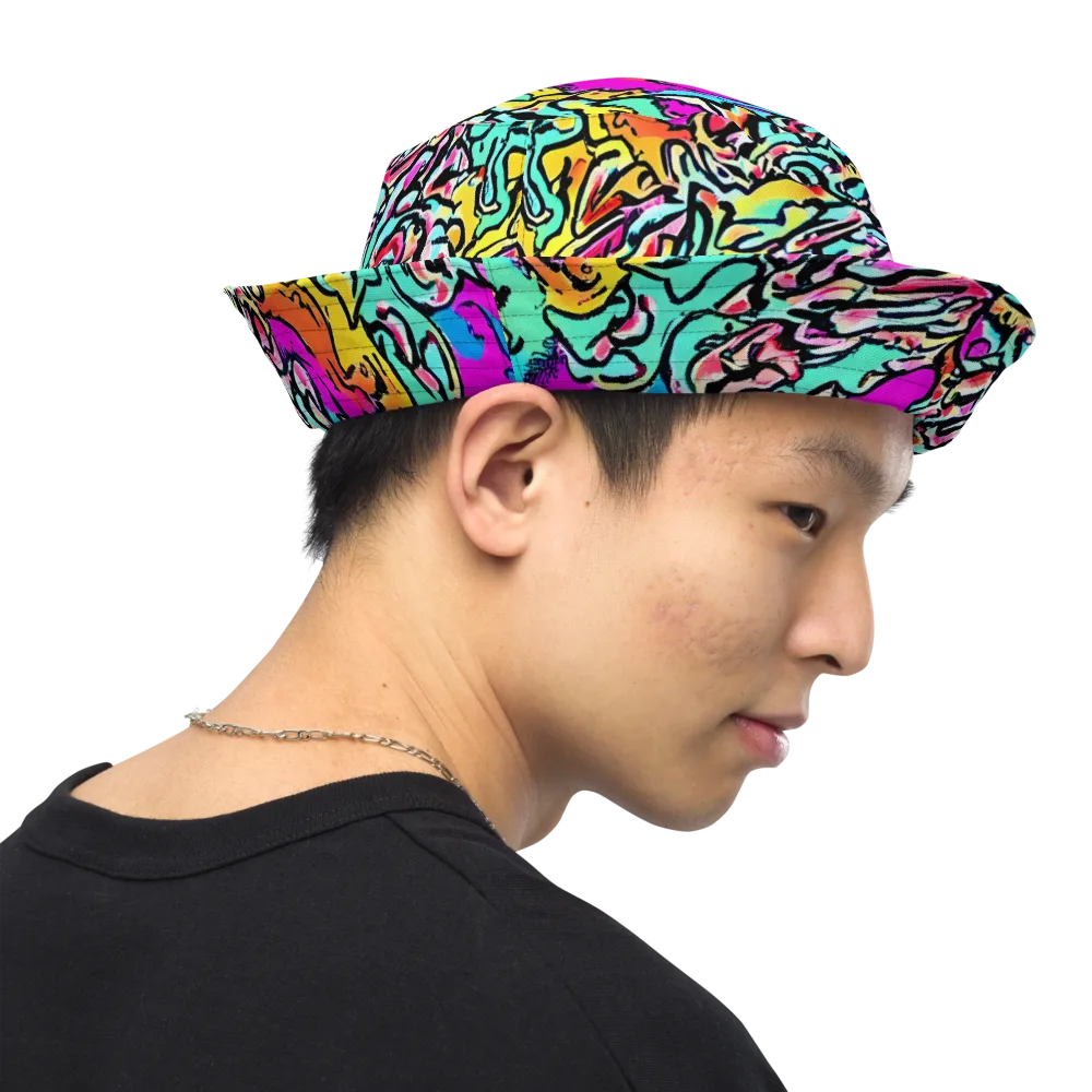 Radiant Disruption on Reversible Bucket Hat — Right Outside