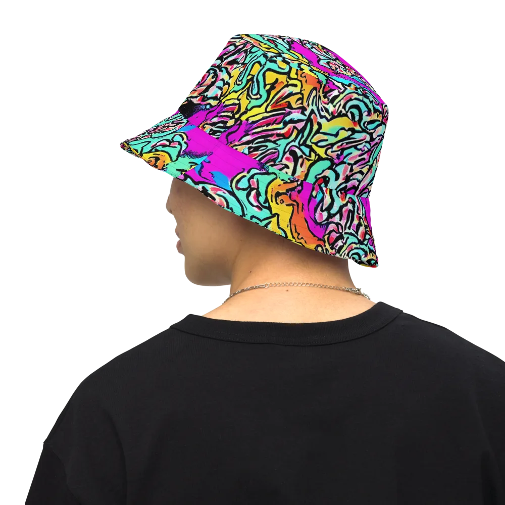Radiant Disruption on Reversible Bucket Hat — Back Inside