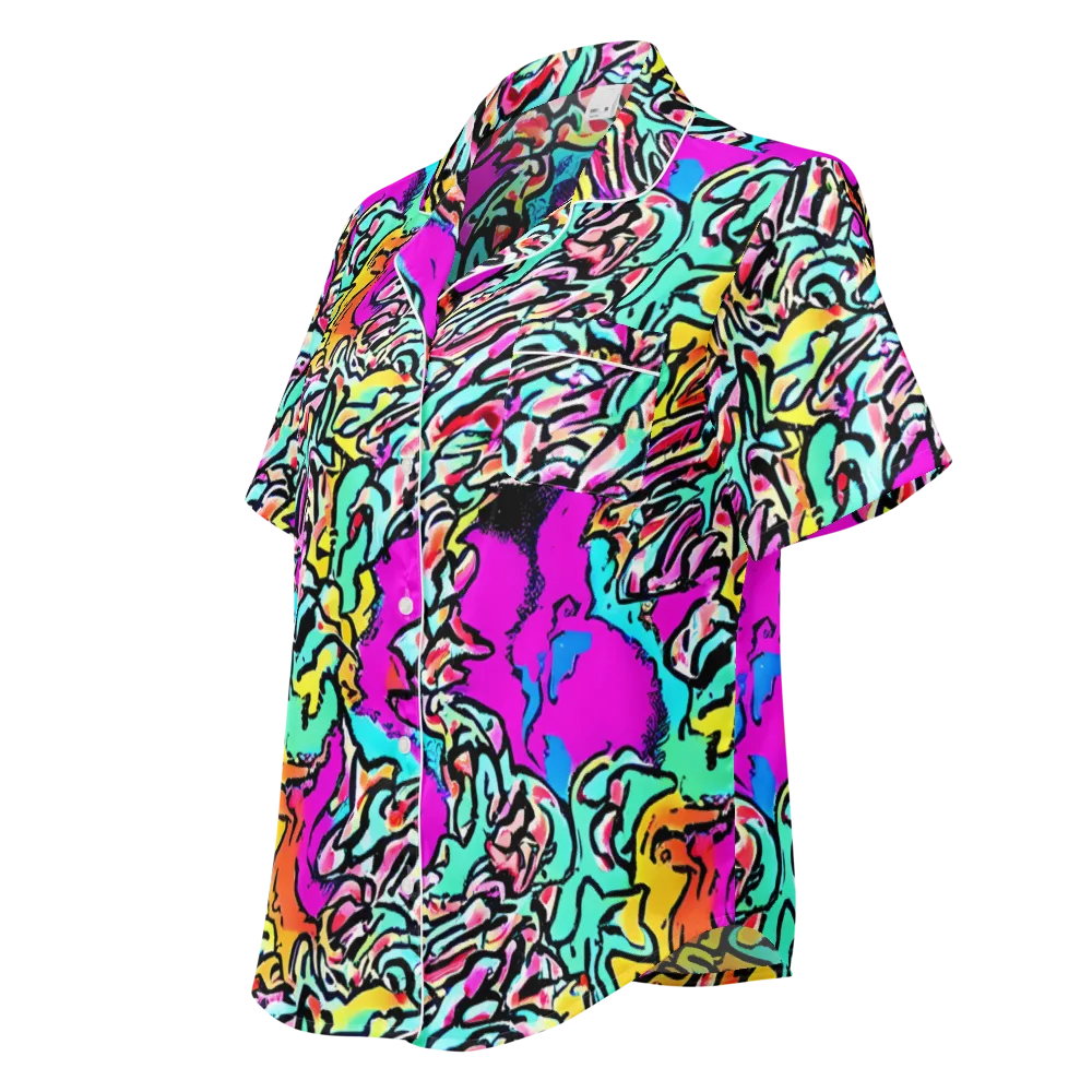 Radiant Disruption on Women's Short Sleeve Pajama Top — Left Front