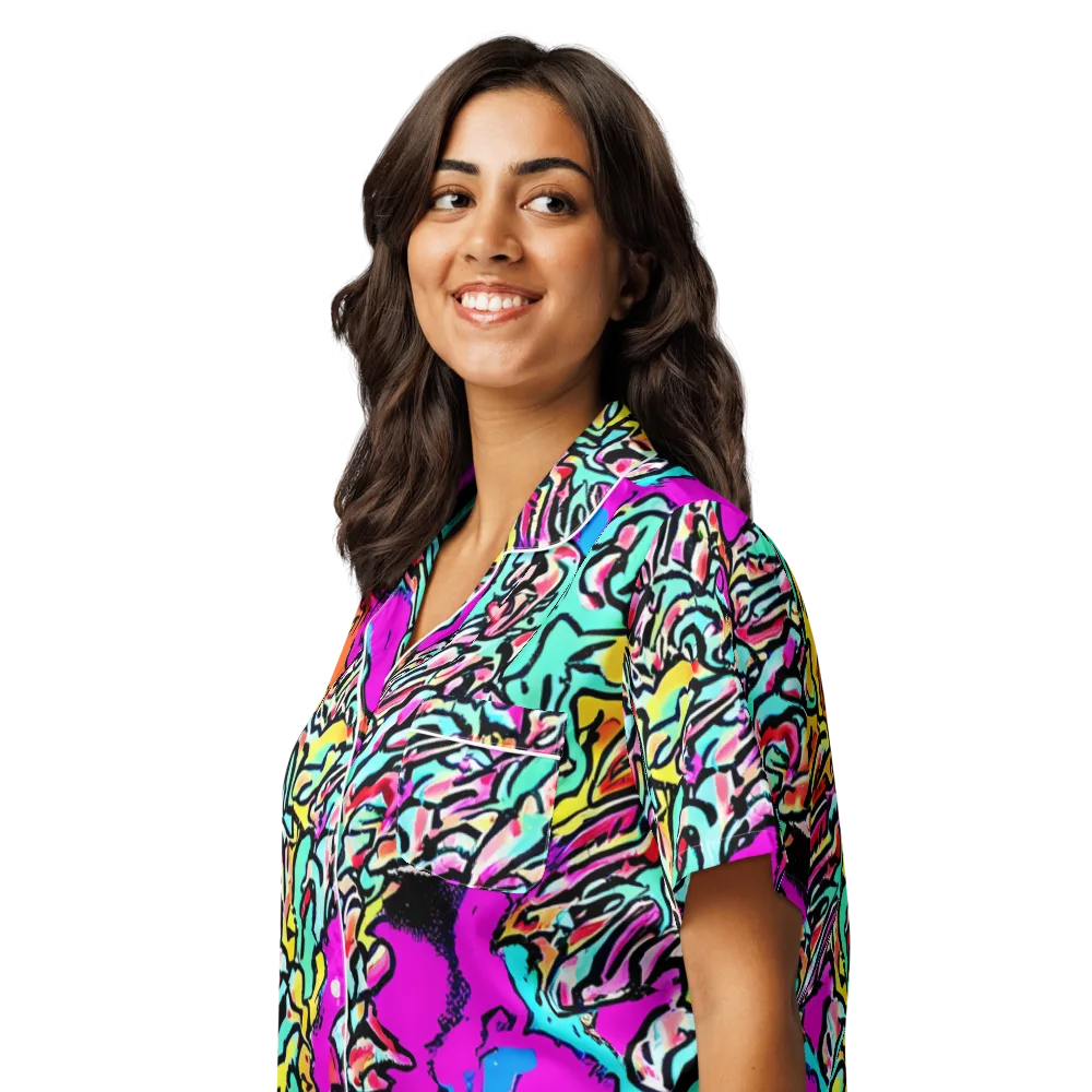 Radiant Disruption on Women's Short Sleeve Pajama Top — Left Front