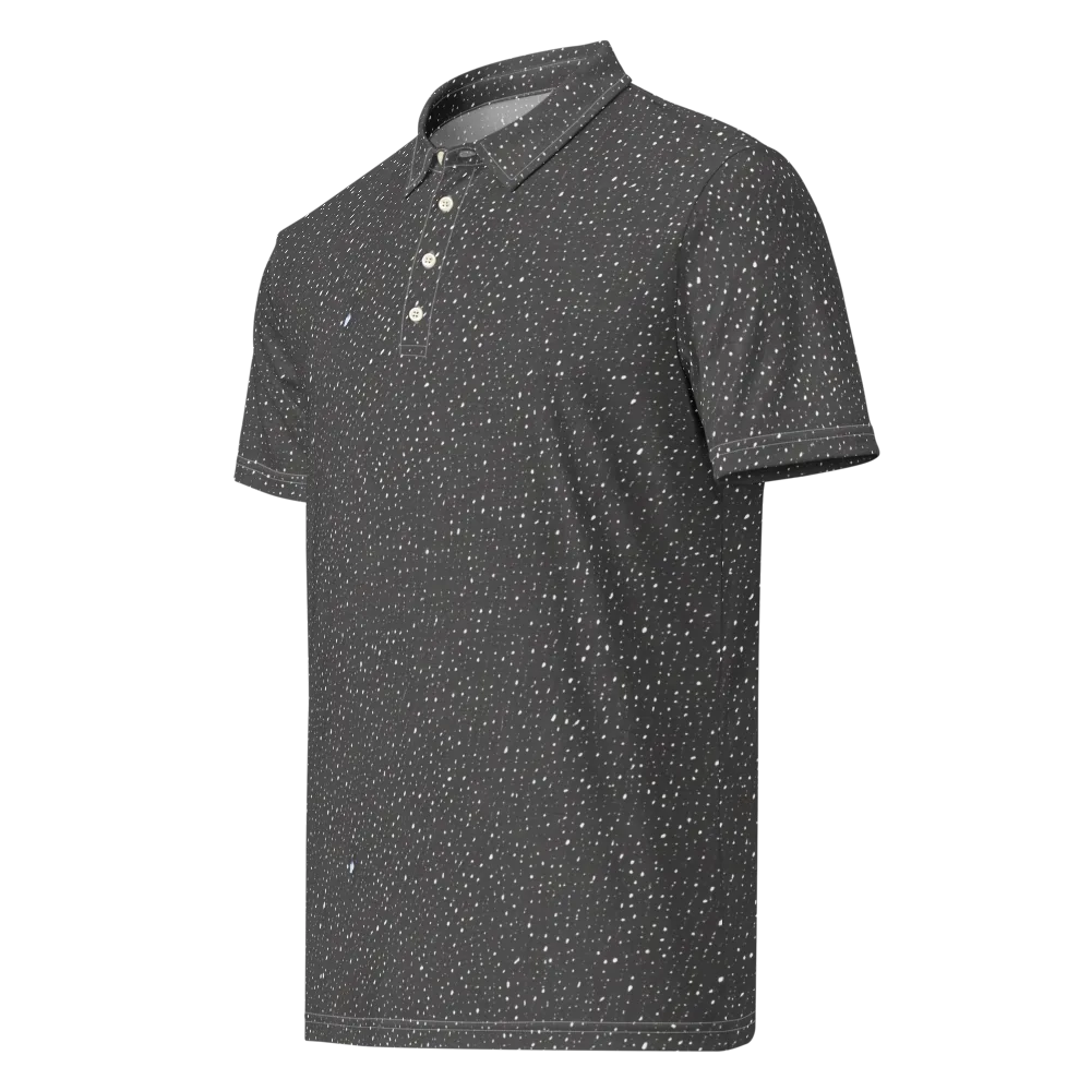Midnight Stardust on Men's Slim Fit Polo Shirt — Left Front