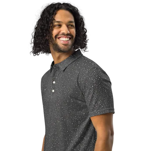 Midnight Stardust on a Men's Slim Fit Polo Shirt