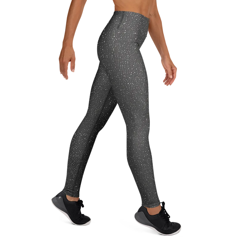 Midnight Stardust on Yoga Leggings — Right