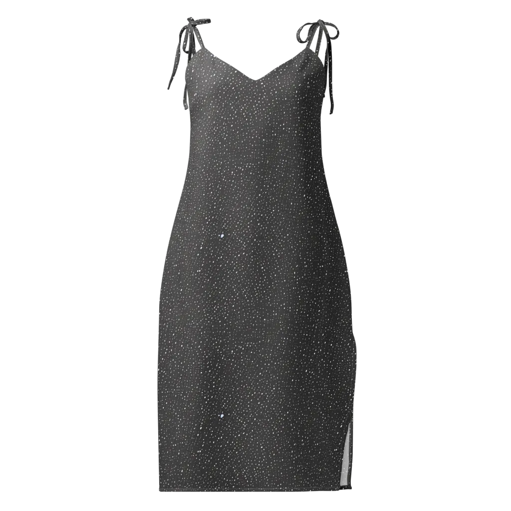 Midnight Stardust on Slip Dress — Front