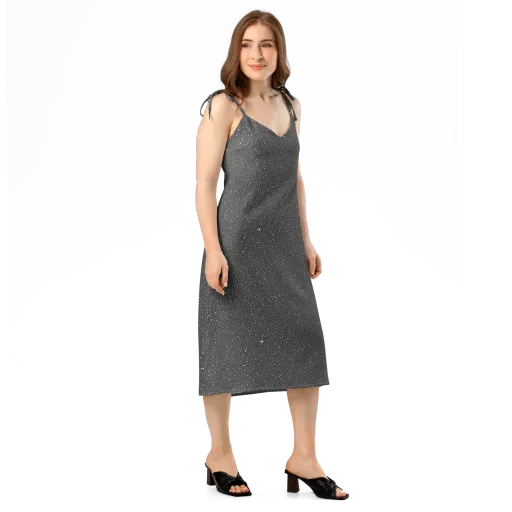 Midnight Stardust on a Slip Dress