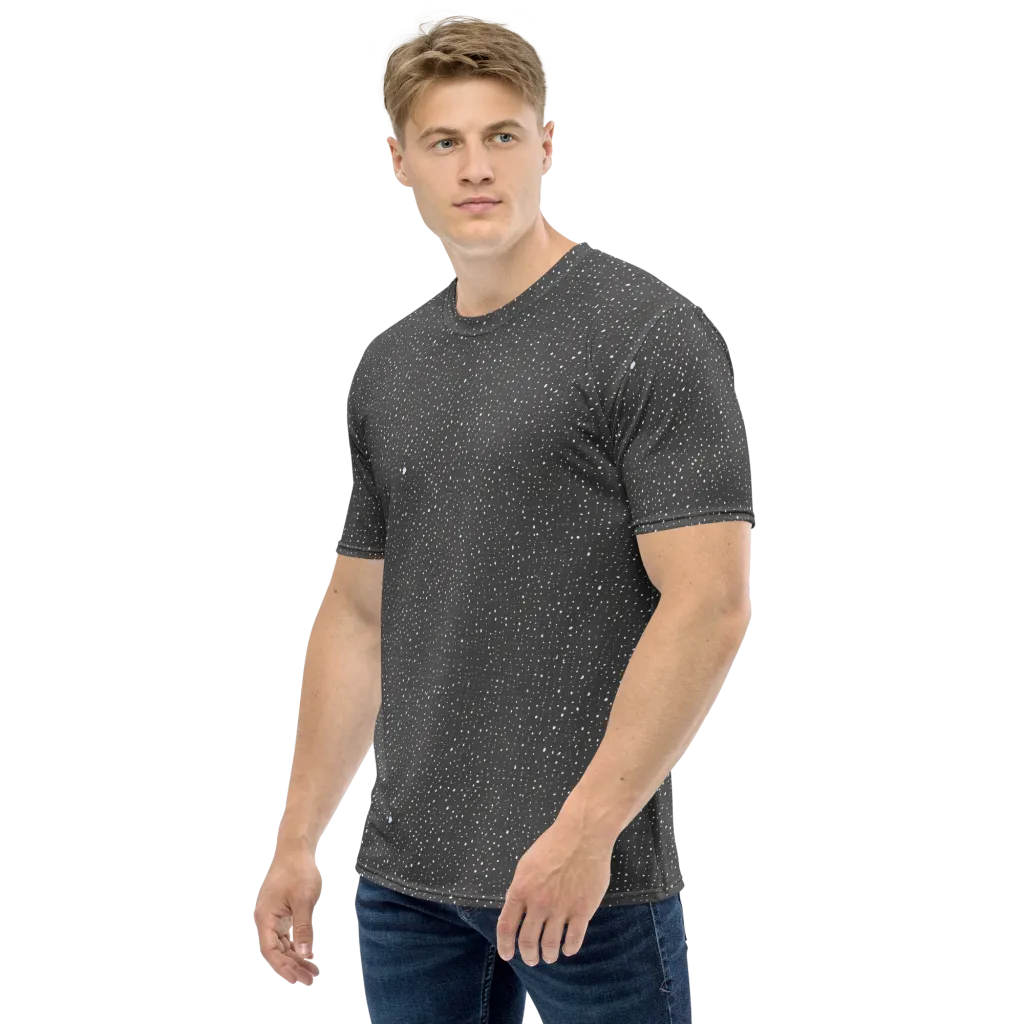 Midnight Stardust on Men's Crew Neck T-Shirt — Left