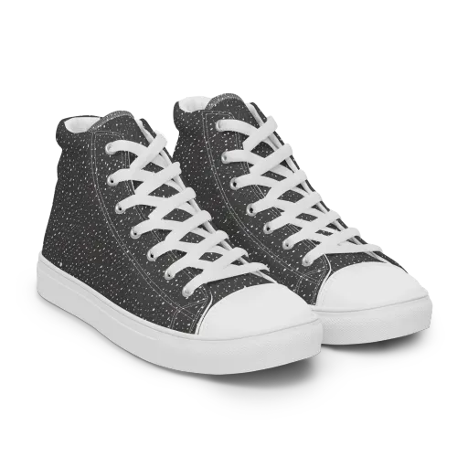 Midnight Stardust on a Men's High Top Canvas Shoes