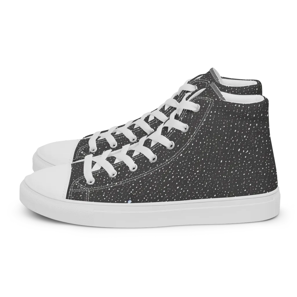 Midnight Stardust on Men's High Top Canvas Shoes — Left