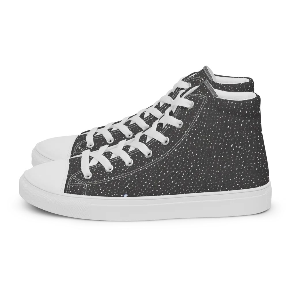 Midnight Stardust on Women's High Top Canvas Shoes — Left