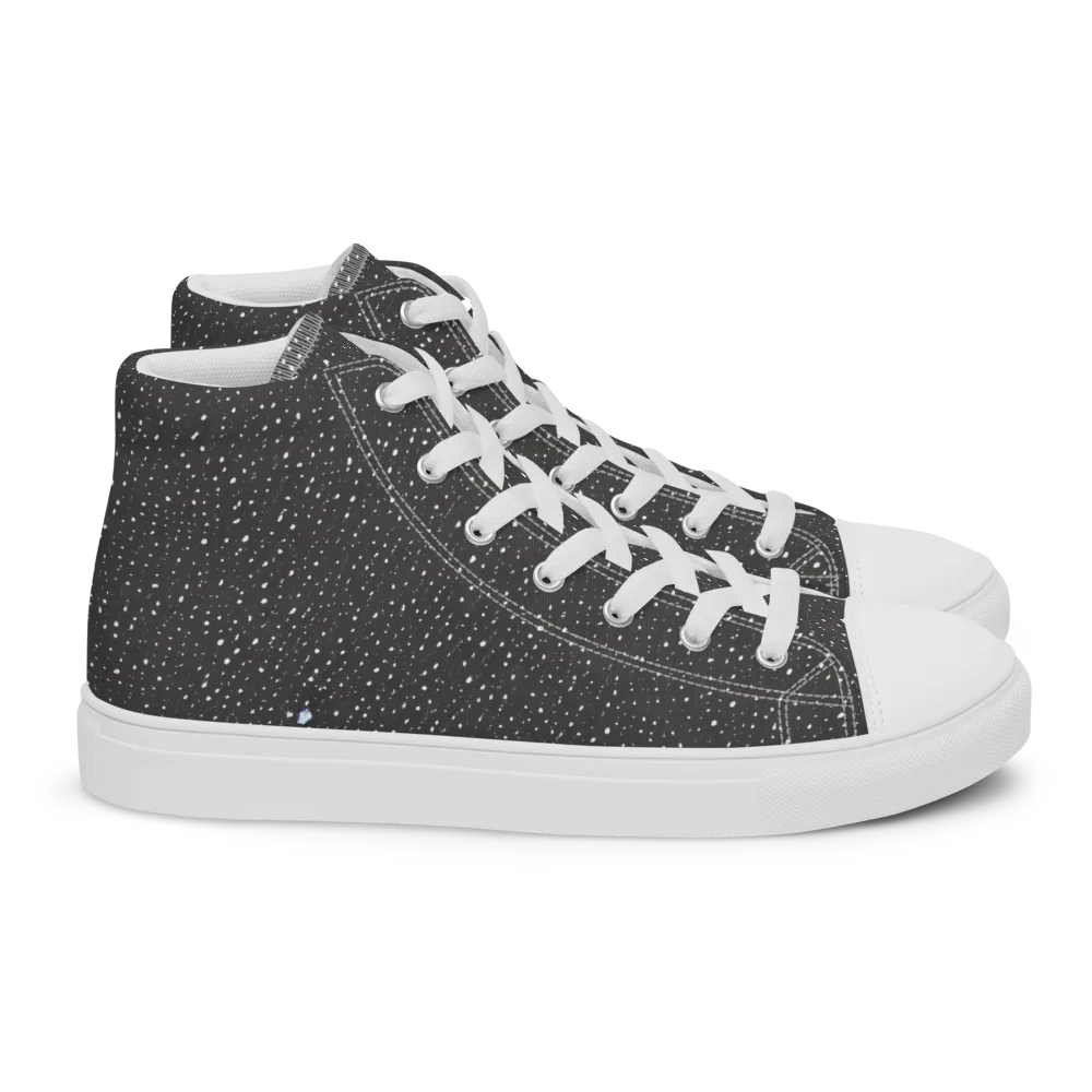 Midnight Stardust on Women's High Top Canvas Shoes — Right