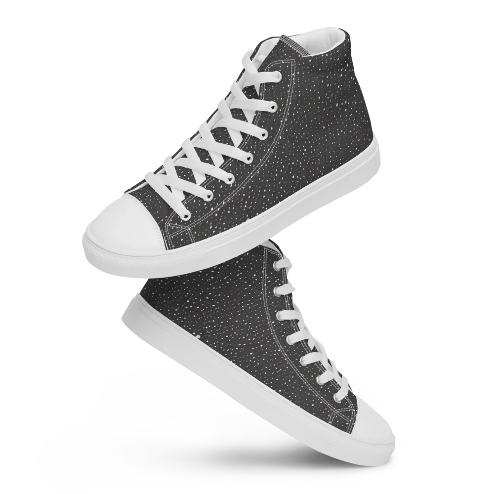 Midnight Stardust on Women's High Top Canvas Shoes — Front