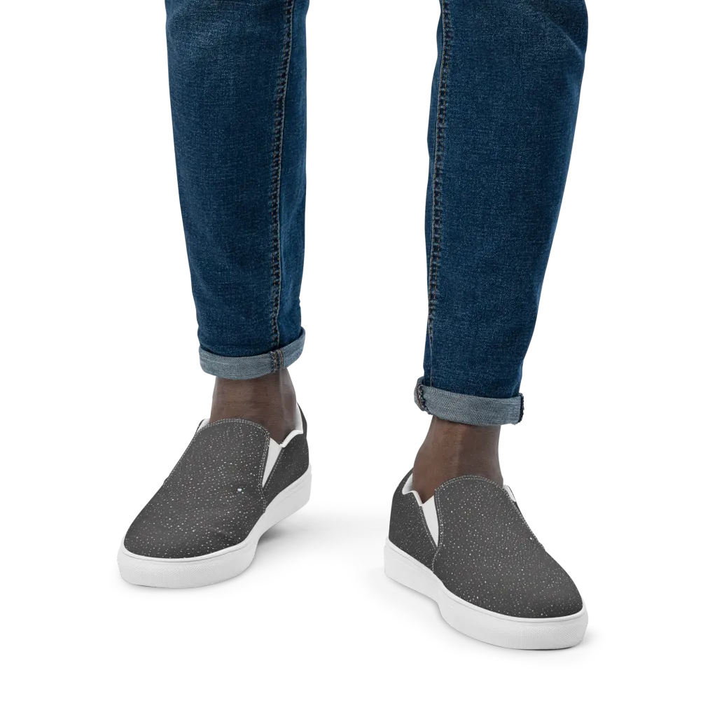 Midnight Stardust on Men's Slip-On Canvas Shoes — Front