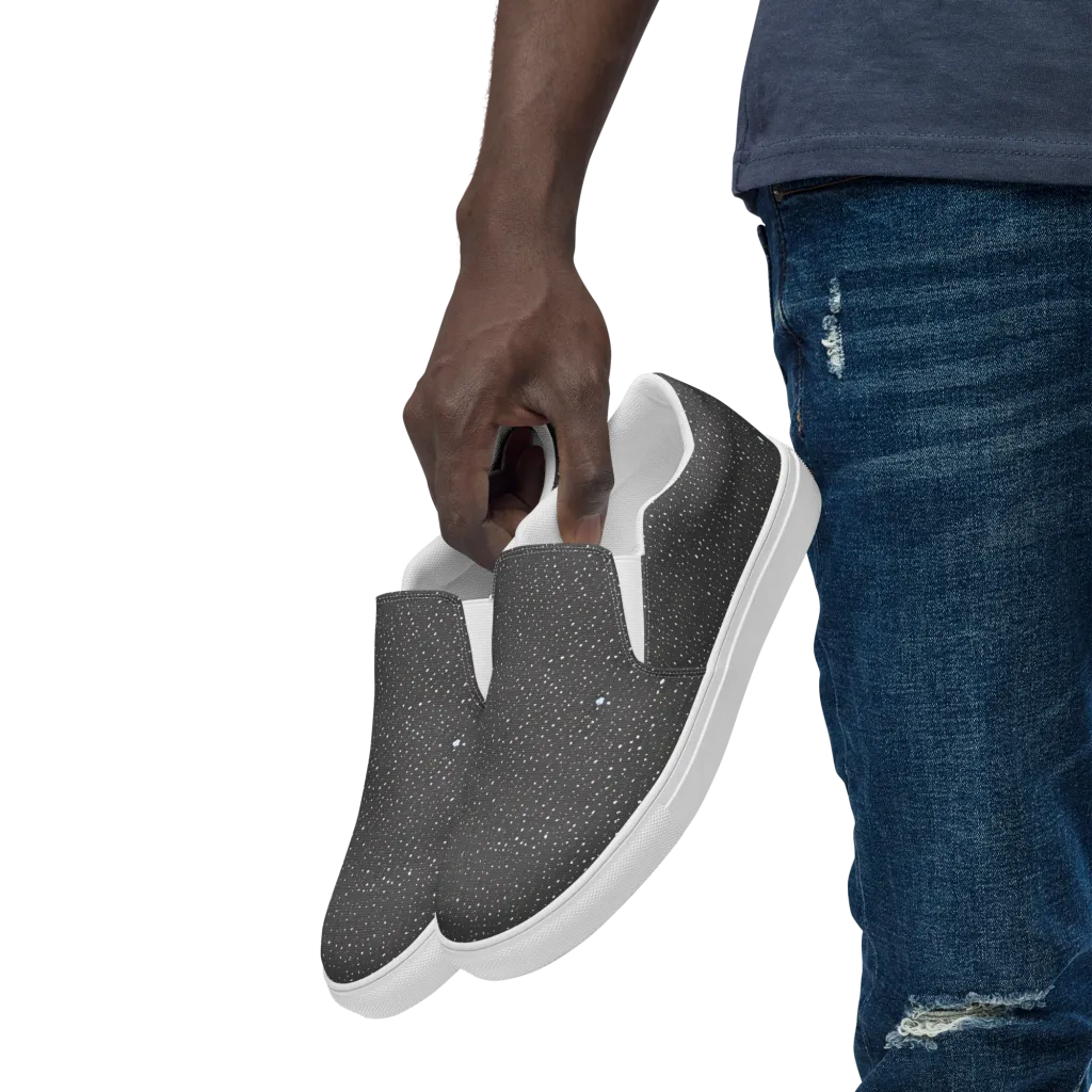 Midnight Stardust on Men's Slip-On Canvas Shoes — Left Front