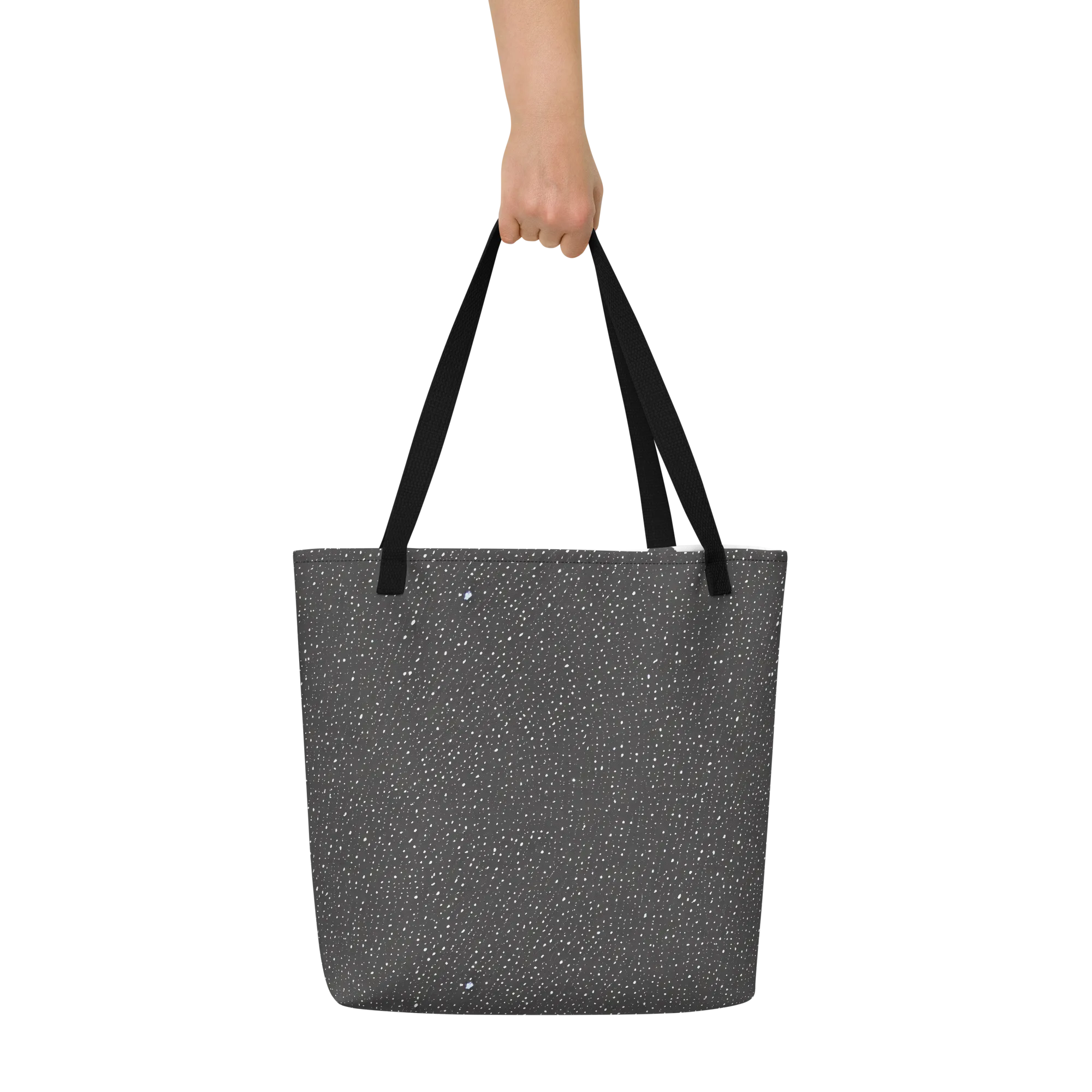 Midnight Stardust on Large Tote Bag W/ Pocket — Front