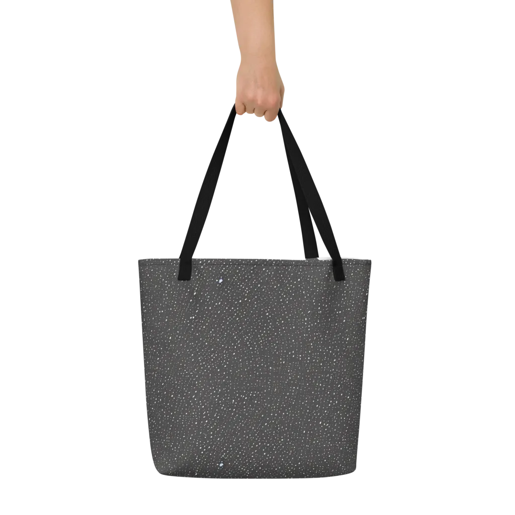 Midnight Stardust on Large Tote Bag W/ Pocket — Front