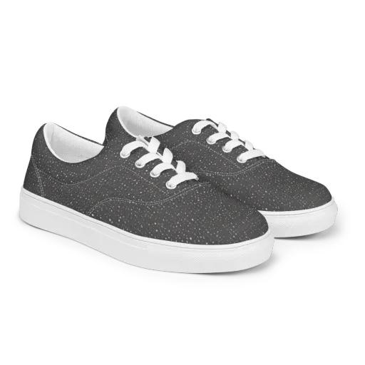 Midnight Stardust on a Men's Lace-Up Canvas Shoes