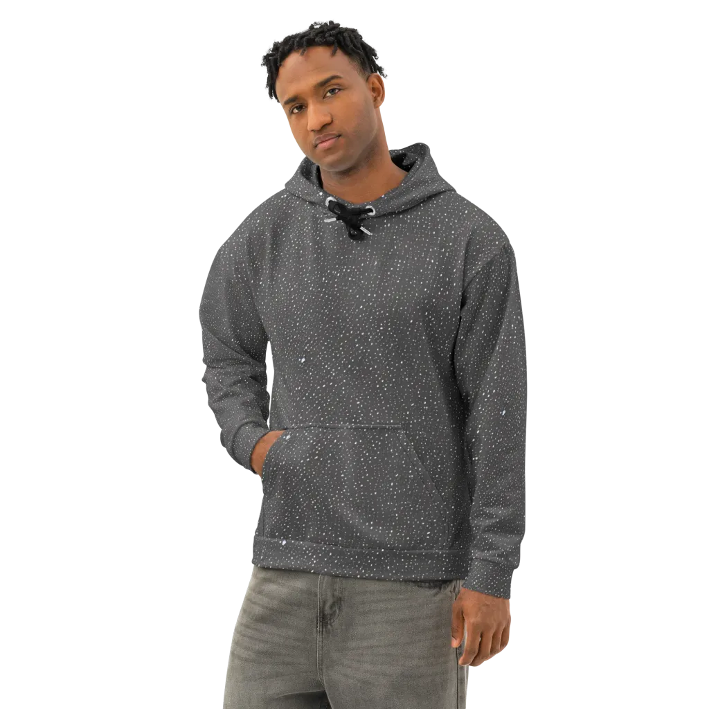 Midnight Stardust on Cotton Hoodie — Left Front