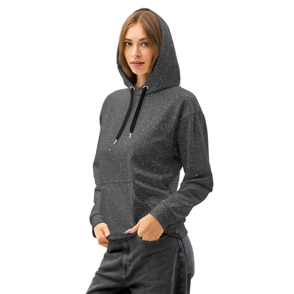 Midnight Stardust on Cotton Hoodie — Left Front
