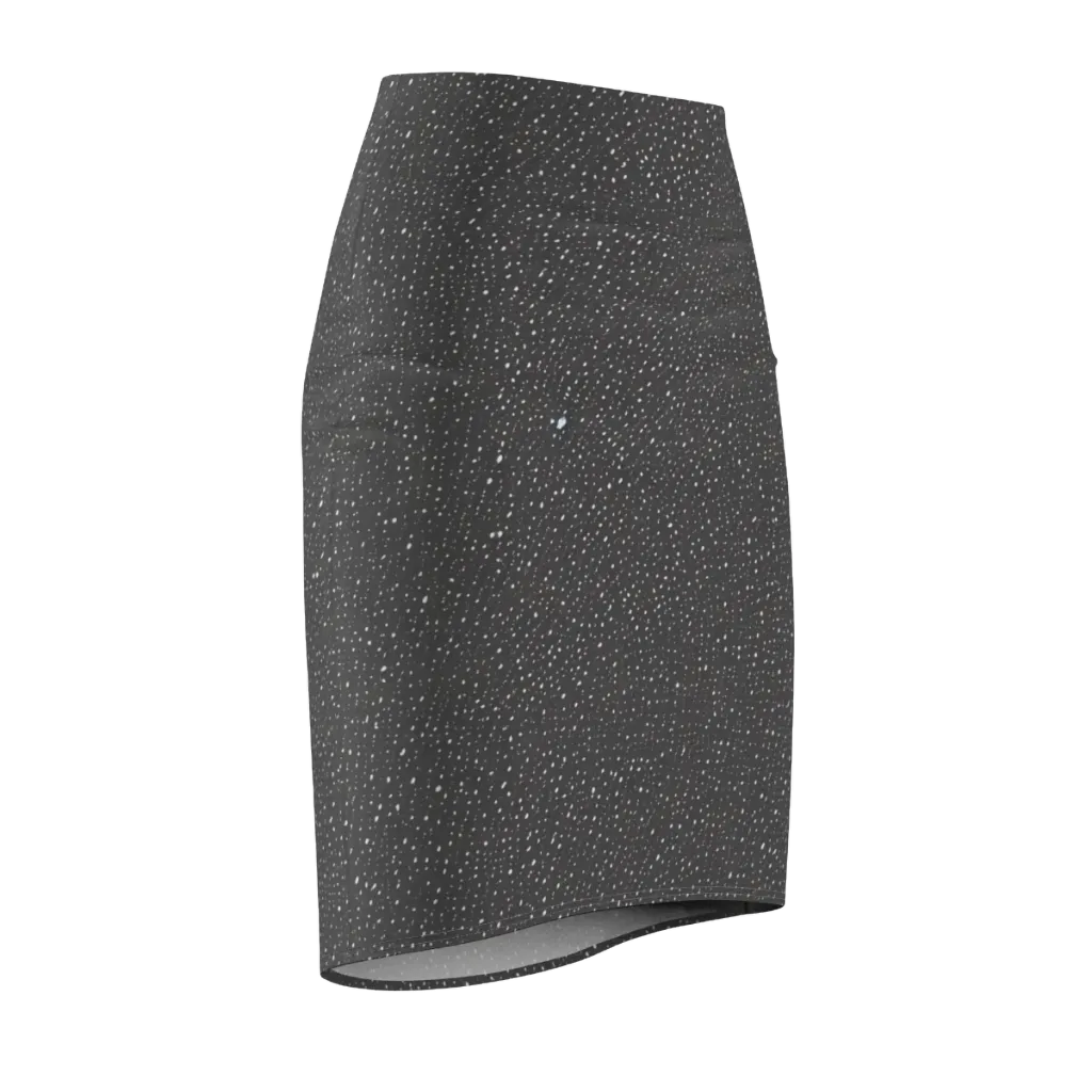 Midnight Stardust on Pencil Skirt — Front Side