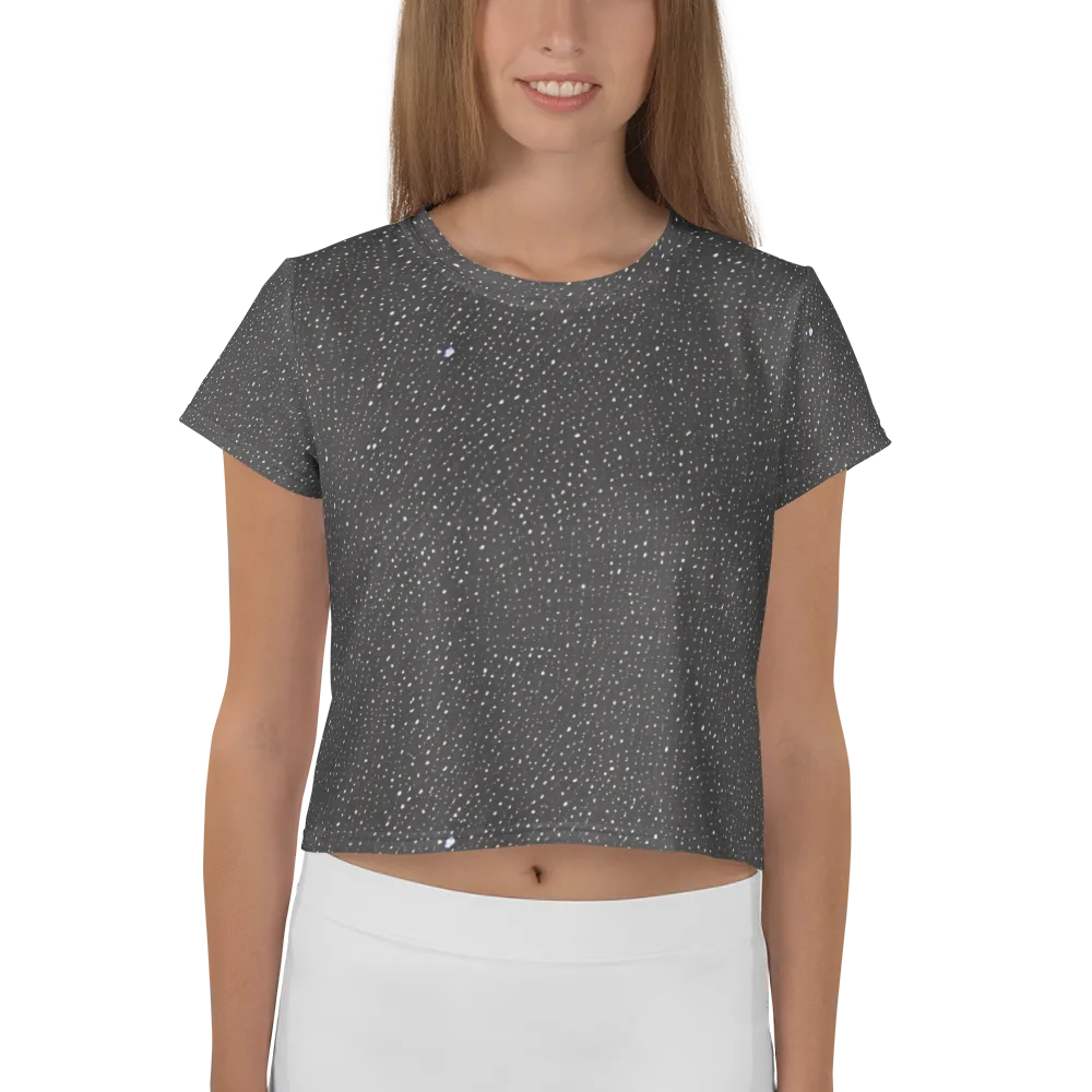 Midnight Stardust on Crop Tee — Front