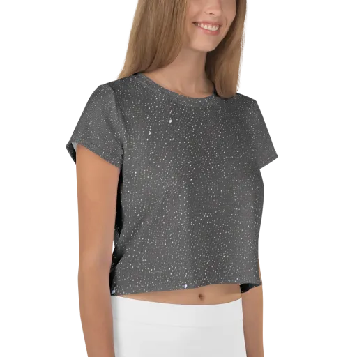 Midnight Stardust on a Crop Tee