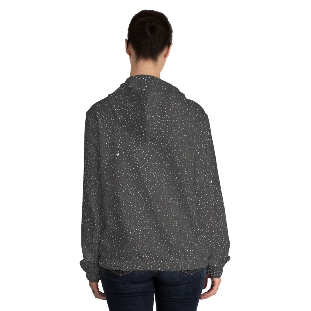 Midnight Stardust on Women's Full-Zip Hoodie — Back On Person