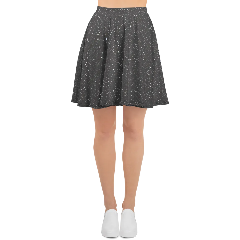 Midnight Stardust on Skater Skirt — Front