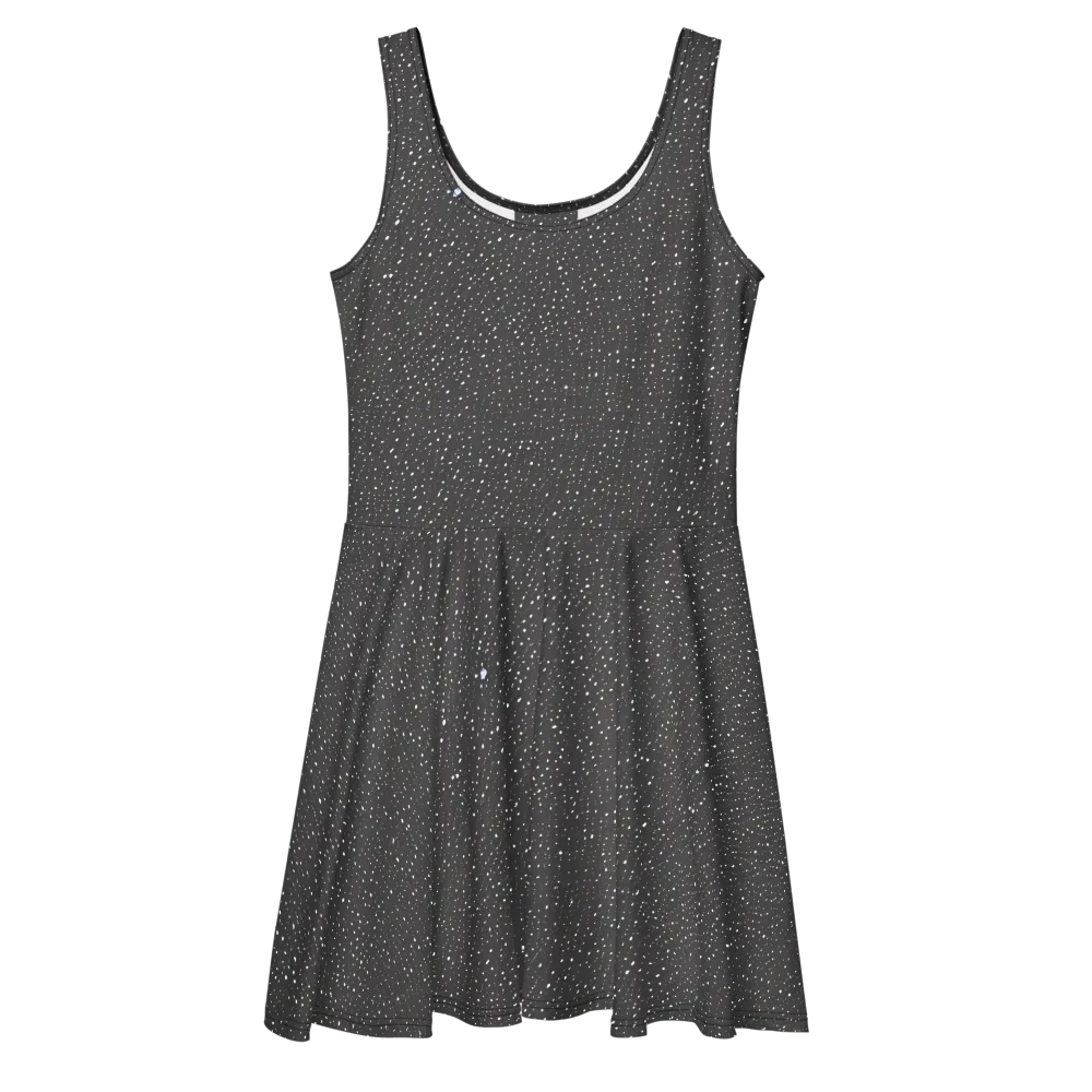 Midnight Stardust on Skater Dress — Front