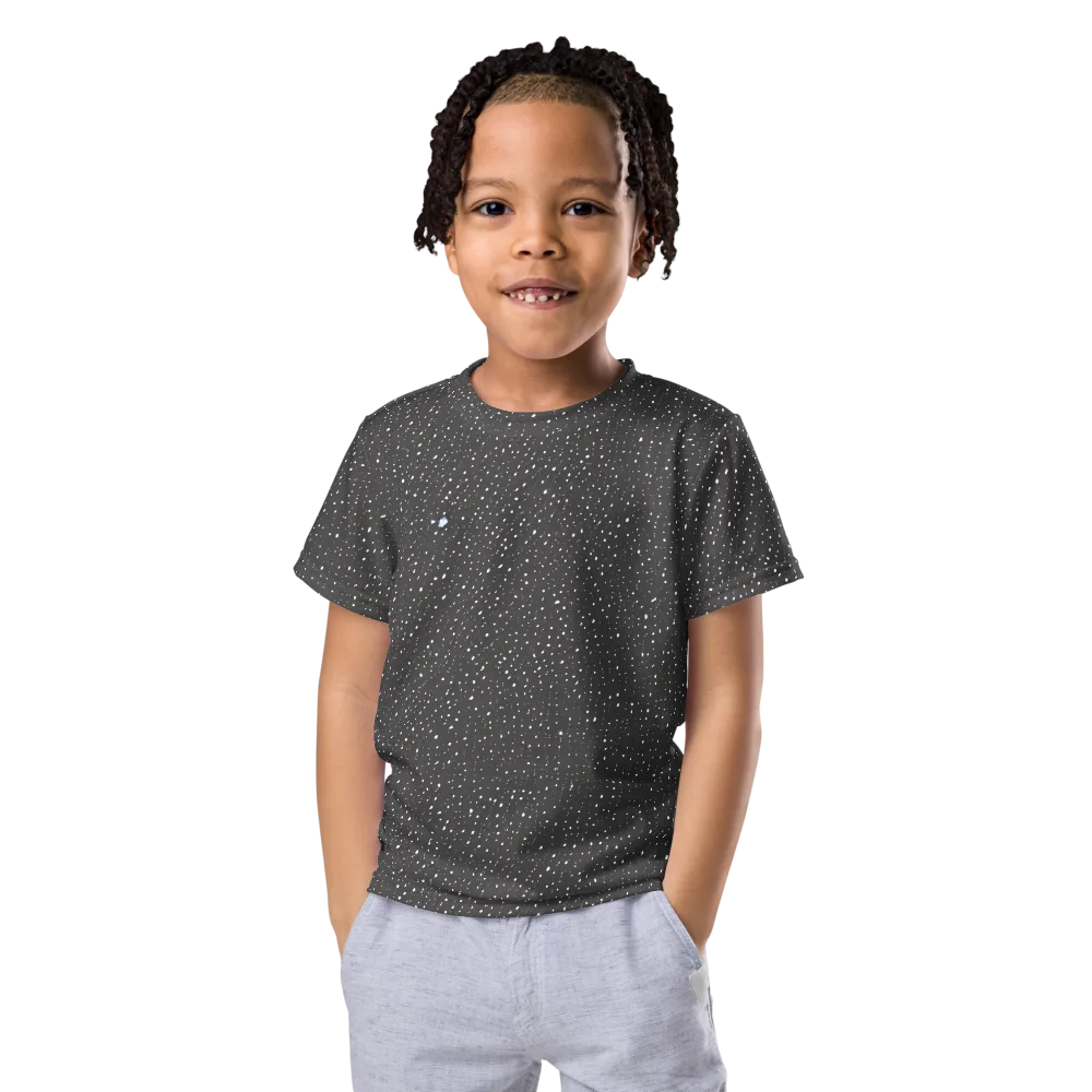 Midnight Stardust on Kids Crew Neck T-Shirt — Front
