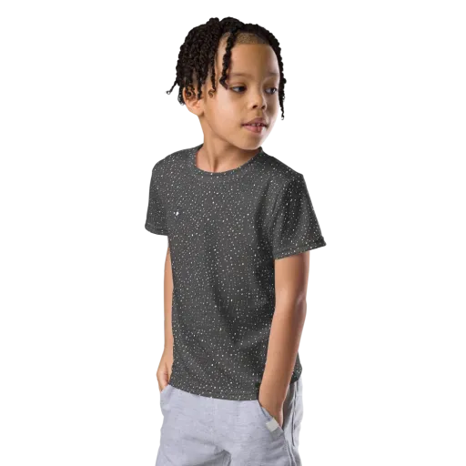Midnight Stardust on a Kids Crew Neck T-Shirt