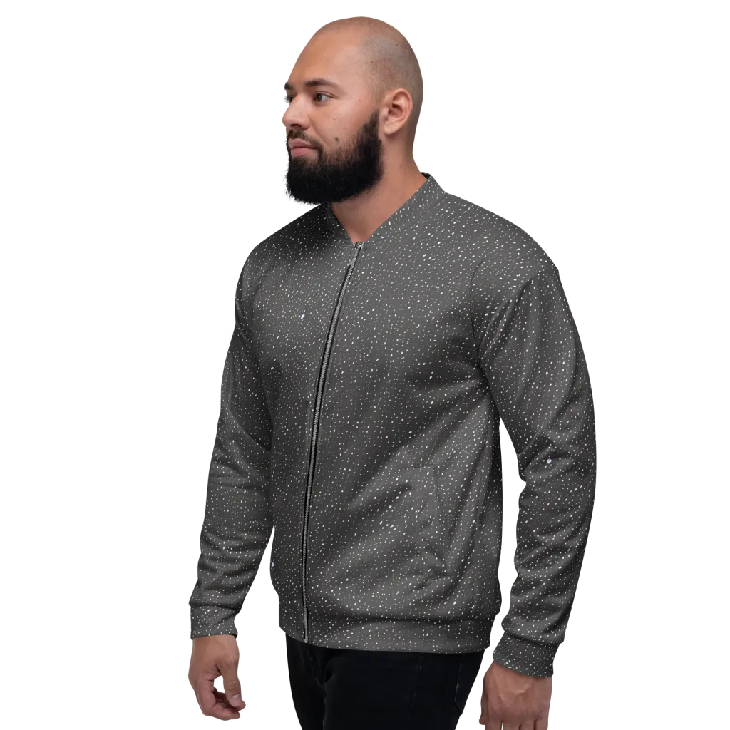Midnight Stardust on Bomber Jacket — Left
