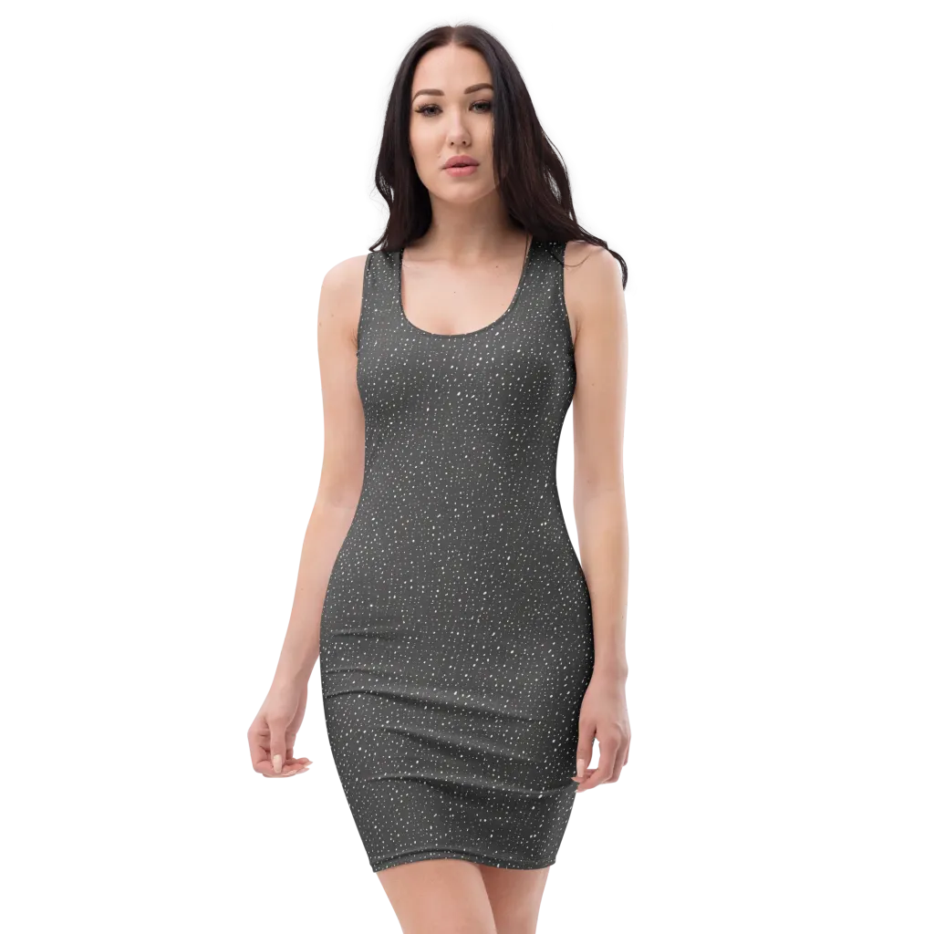 Midnight Stardust on Bodycon Dress — Front