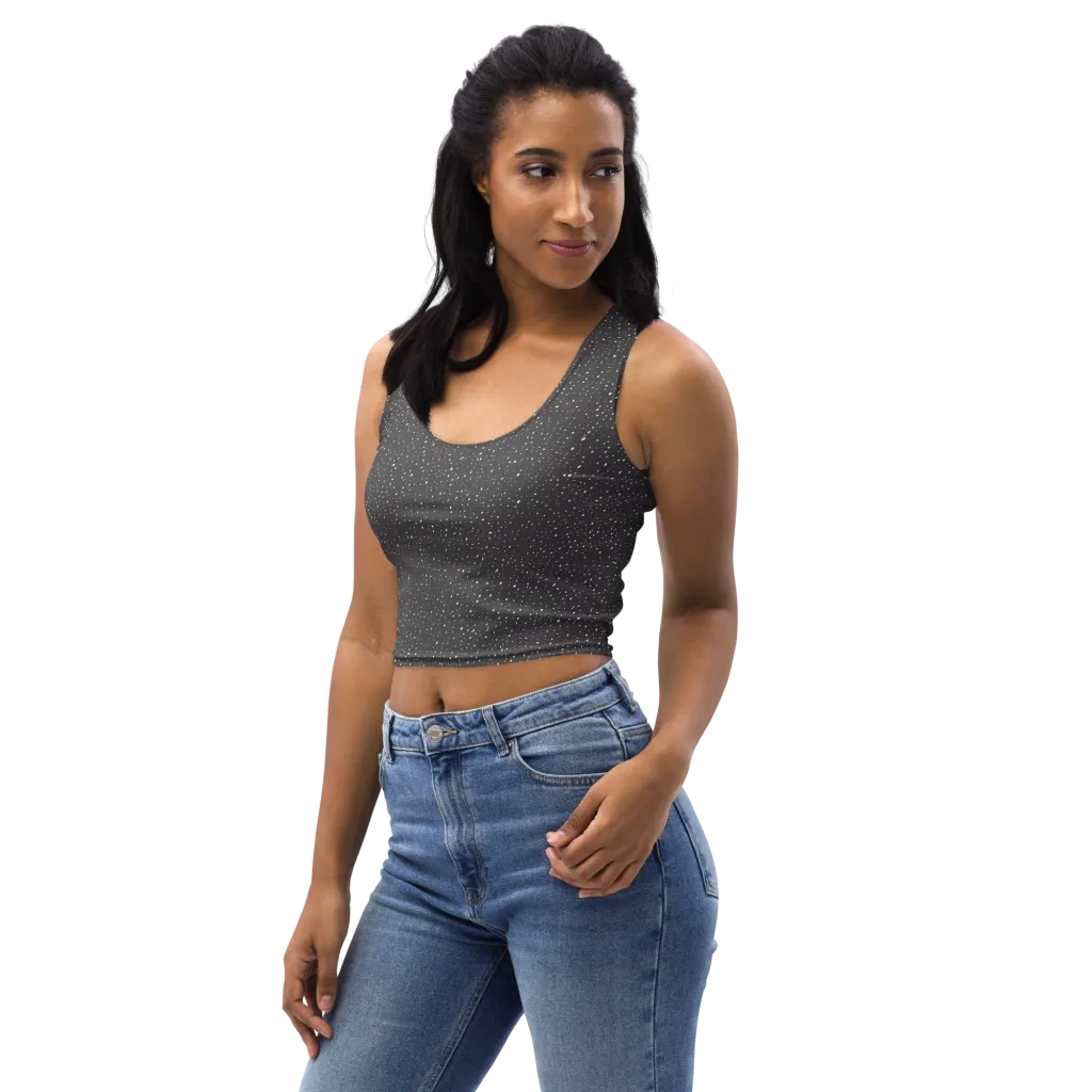 Midnight Stardust on Crop Top — Left Front