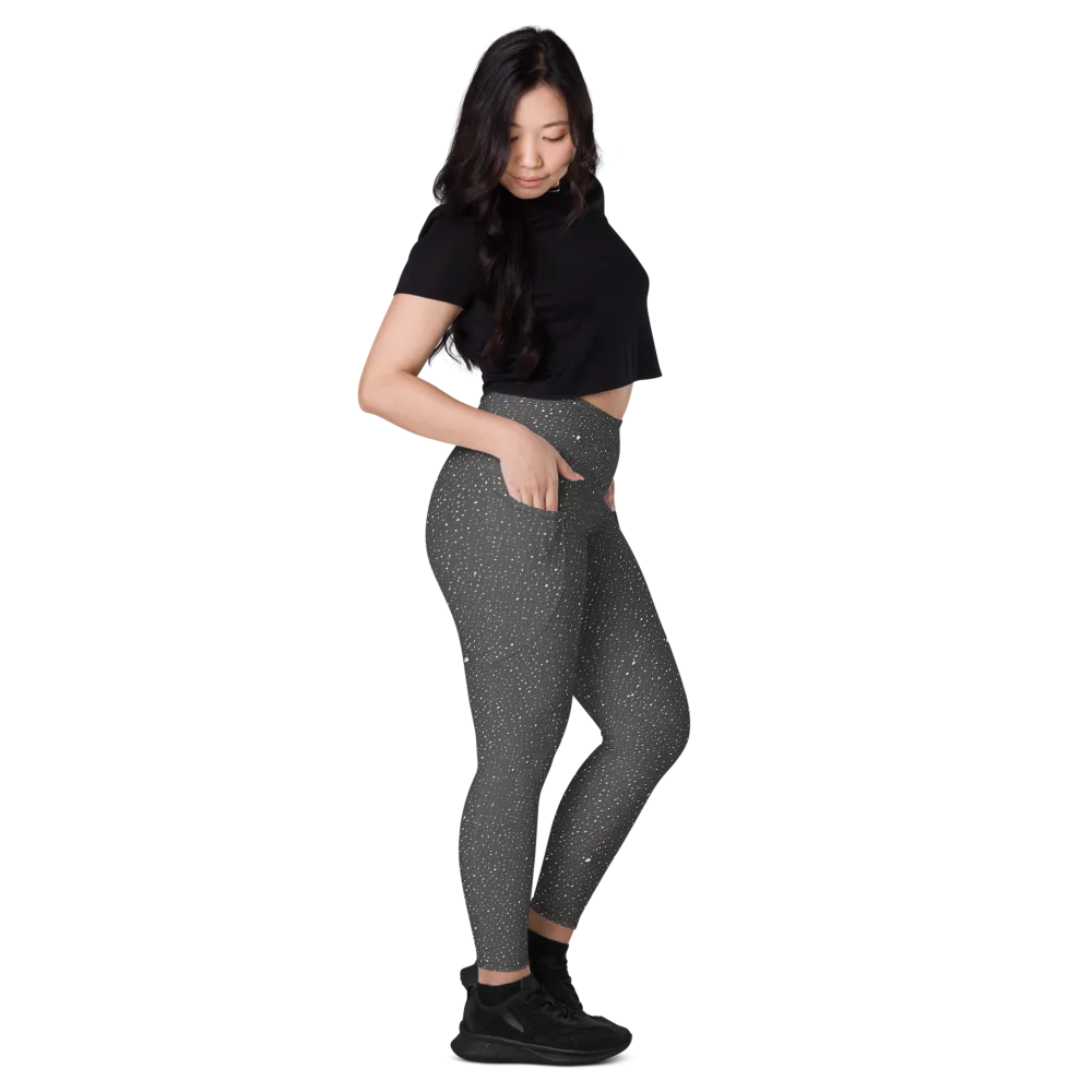 Midnight Stardust on Leggings with Pockets — Right