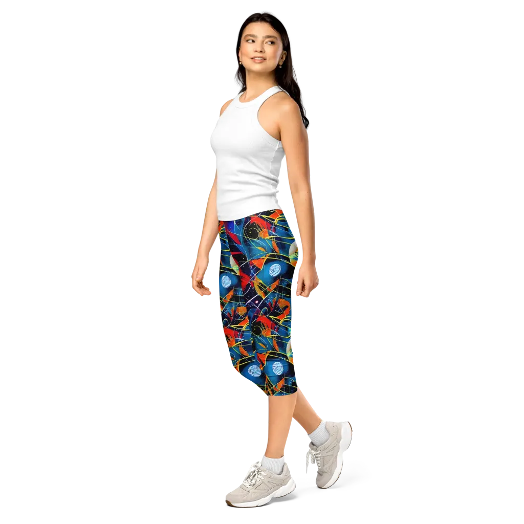 Astral Shatter on Capri Leggings — Left Front