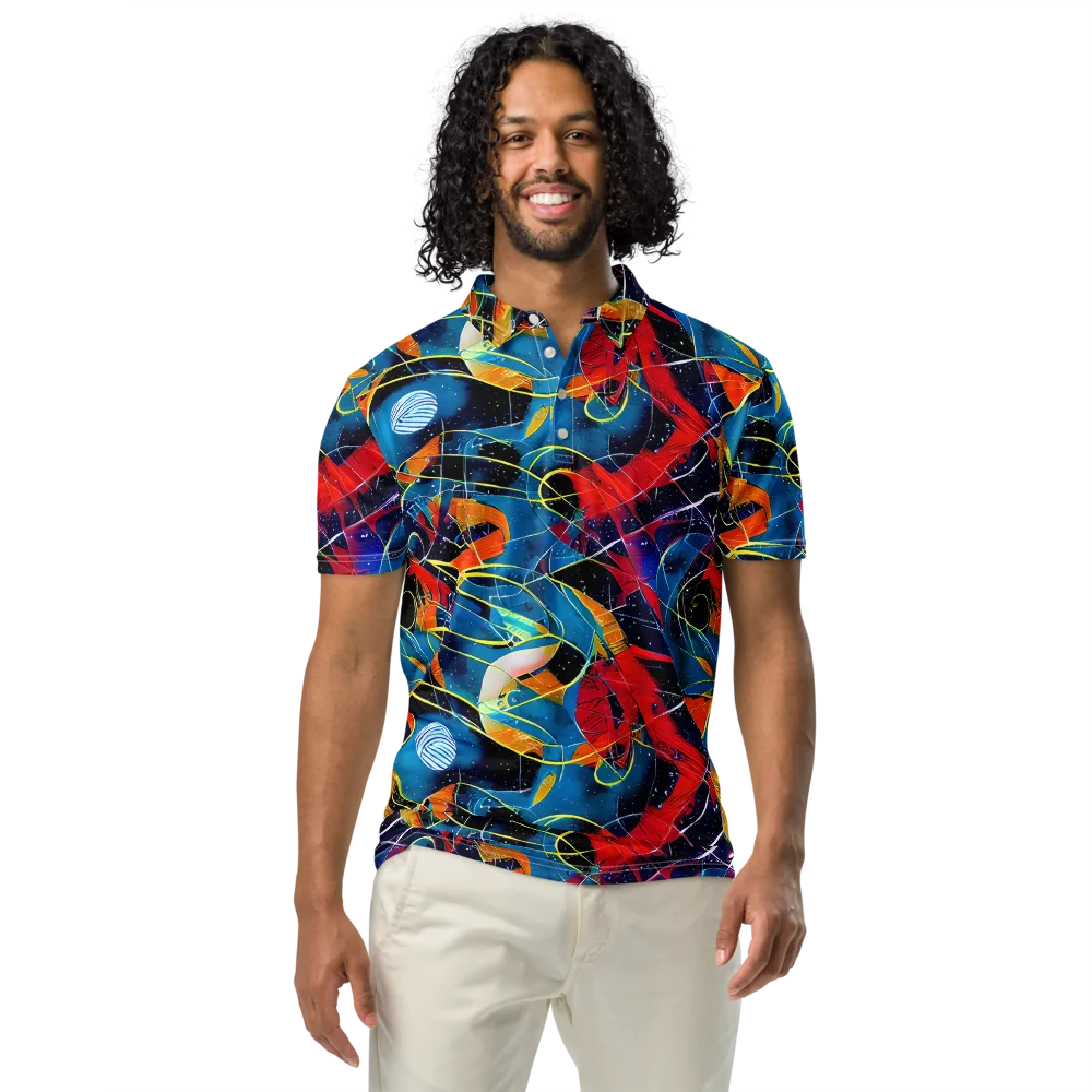 Astral Shatter on Men's Slim Fit Polo Shirt — Front